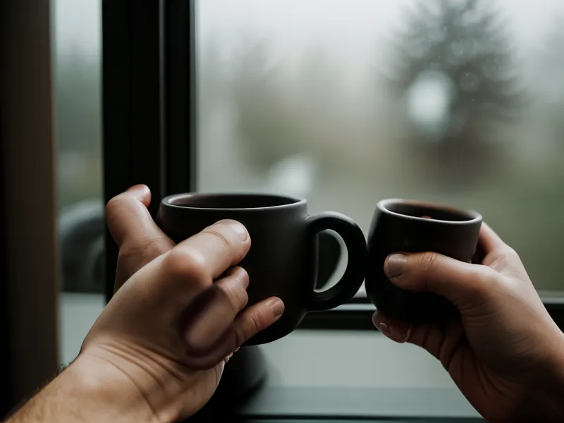 Mains tenant une tasse de café pendant une pause anti-surcharge sensorielle au bureau