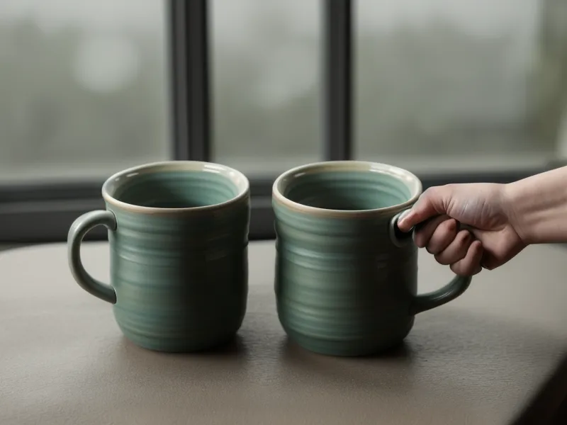 Deux tasses de thé sur un balcon calme, image du bien-être mental partagé entre voisins hypersensibles