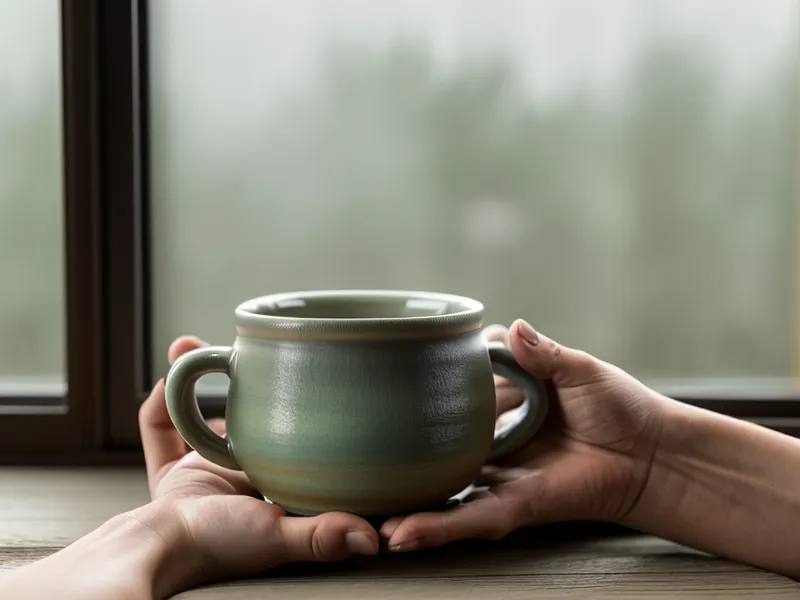 Une tasse de café sur un bureau à côté de documents parfaitement alignés.