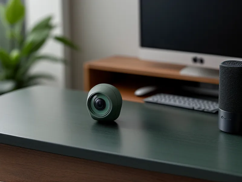 Petite webcam d'ordinateur éteinte posée sur le dessus d'un écran