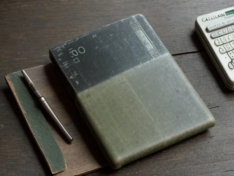 Gros plan sur une calculatrice de bureau et des dossiers comptables sous une lumière douce