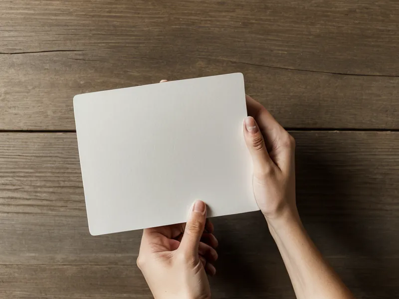 Mains tenant une fiche de fin de journée près d'une lampe douce, étape de transition pour préserver son énergie au travail
