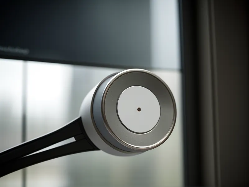 Gros plan sur un capteur de niveau sonore dans un bureau en open space