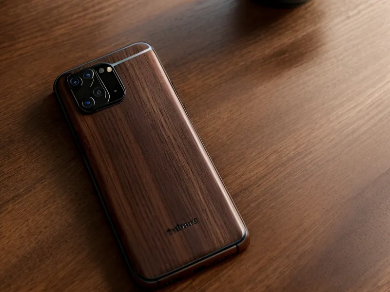 Un smartphone sans notifications posé sur un bureau en bois