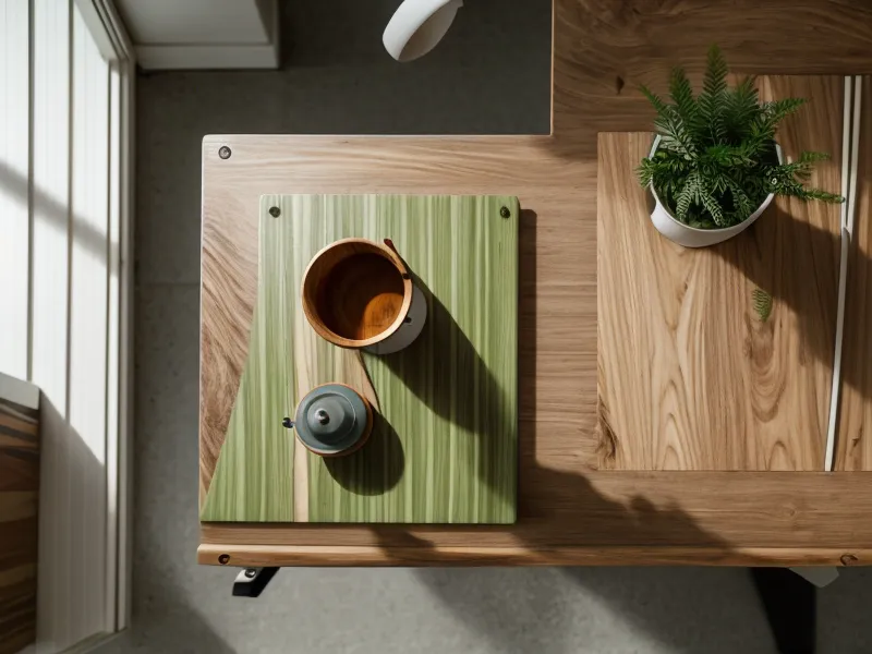 Ancrage sensoriel appris en formation Eclosion : mains posées sur une table en bois autour d'un galet